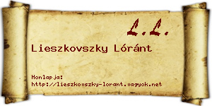 Lieszkovszky Lóránt névjegykártya