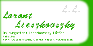 lorant lieszkovszky business card