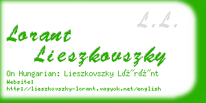 lorant lieszkovszky business card